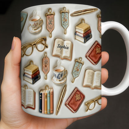 Celebrate Your Love for Reading and Writing - Personalized Custom Coffee Mug - BLV082_MG