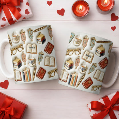 Celebrate Your Love for Reading and Writing - Personalized Custom Coffee Mug - BLV082_MG