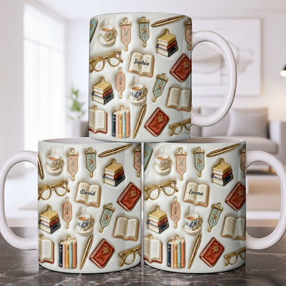 Celebrate Your Love for Reading and Writing - Personalized Custom Coffee Mug - BLV082_MG