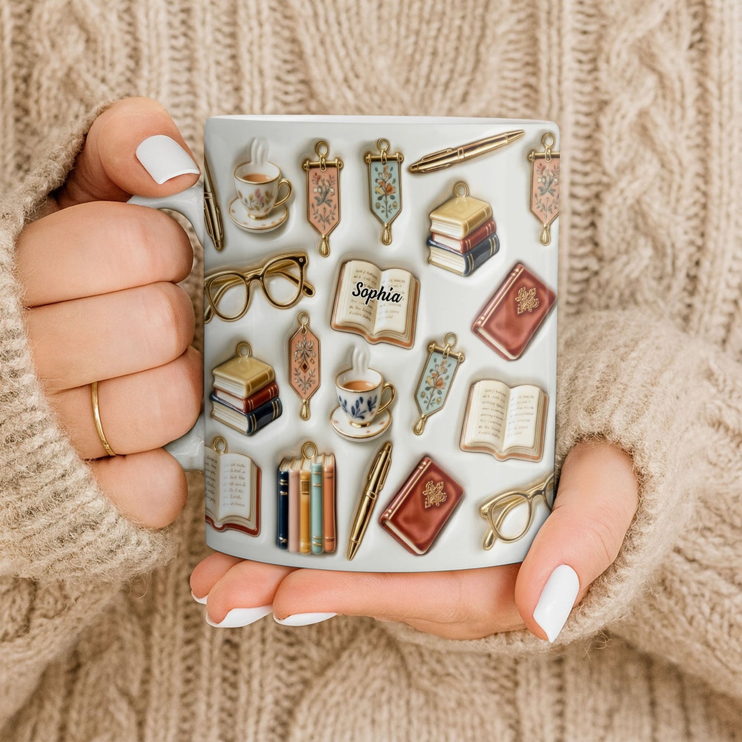 Celebrate Your Love for Reading and Writing - Personalized Custom Coffee Mug - BLV082_MG