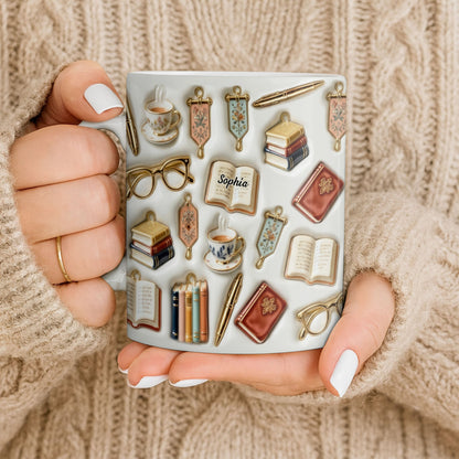 Celebrate Your Love for Reading and Writing - Personalized Custom Coffee Mug - BLV082_MG