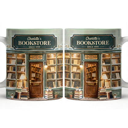 My Bookstore Since, Cozy Bookshelf Design - Personalized Custom Coffee Mug - BLV094_MG