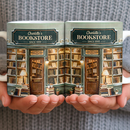My Bookstore Since, Cozy Bookshelf Design - Personalized Custom Coffee Mug - BLV094_MG