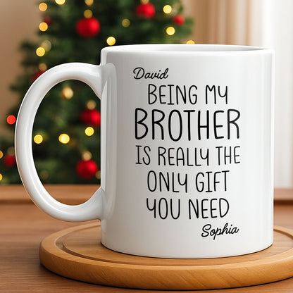 Being My Brother Is Really The Only Gift You Need - Personalized Custom Coffee Mug - BRT001_MG