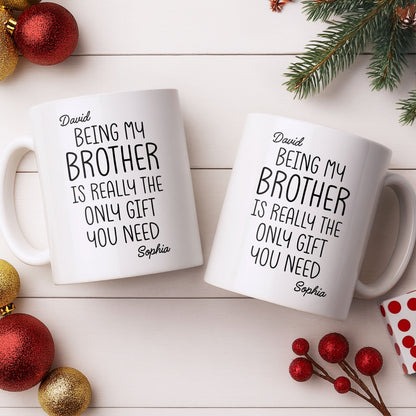 Being My Brother Is Really The Only Gift You Need - Personalized Custom Coffee Mug - BRT001_MG