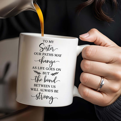 Always Sisters Strong Bond Floral Sister Mug - Personalized Custom Coffee Mug - BST061_MG