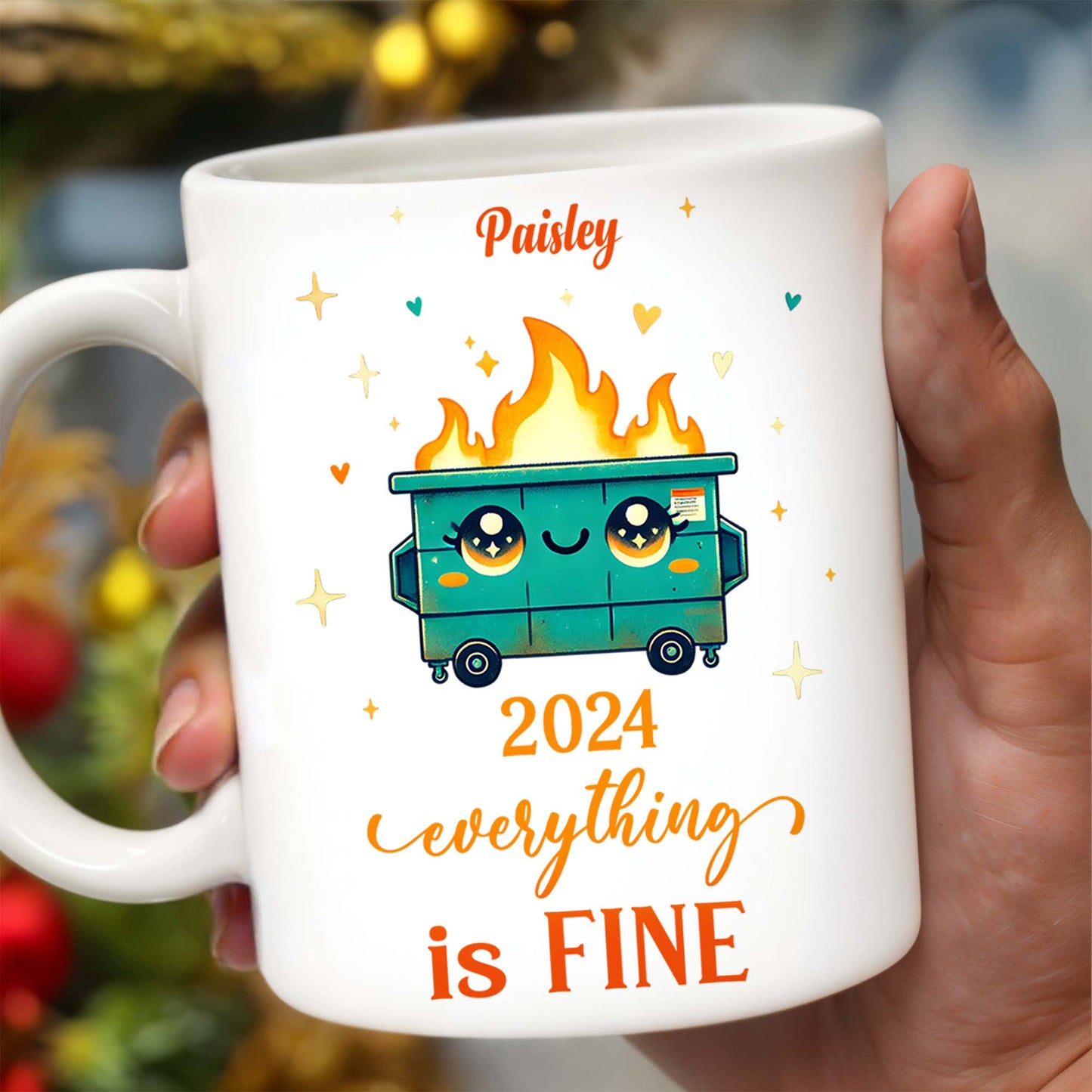 Flaming Dumpster Everything Is Fine - Personalized Custom Coffee Mug - BST095_MG