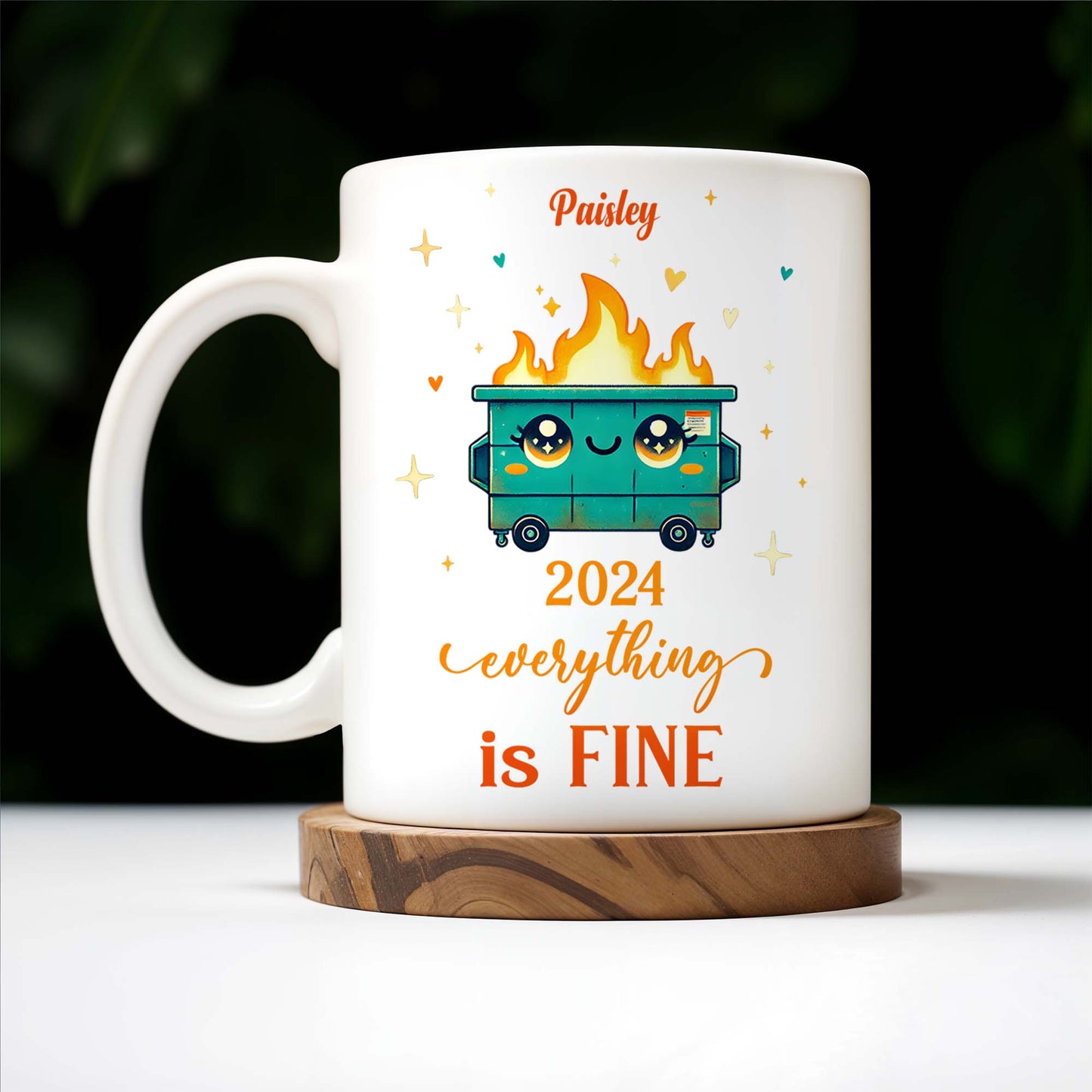 Flaming Dumpster Everything Is Fine - Personalized Custom Coffee Mug - BST095_MG