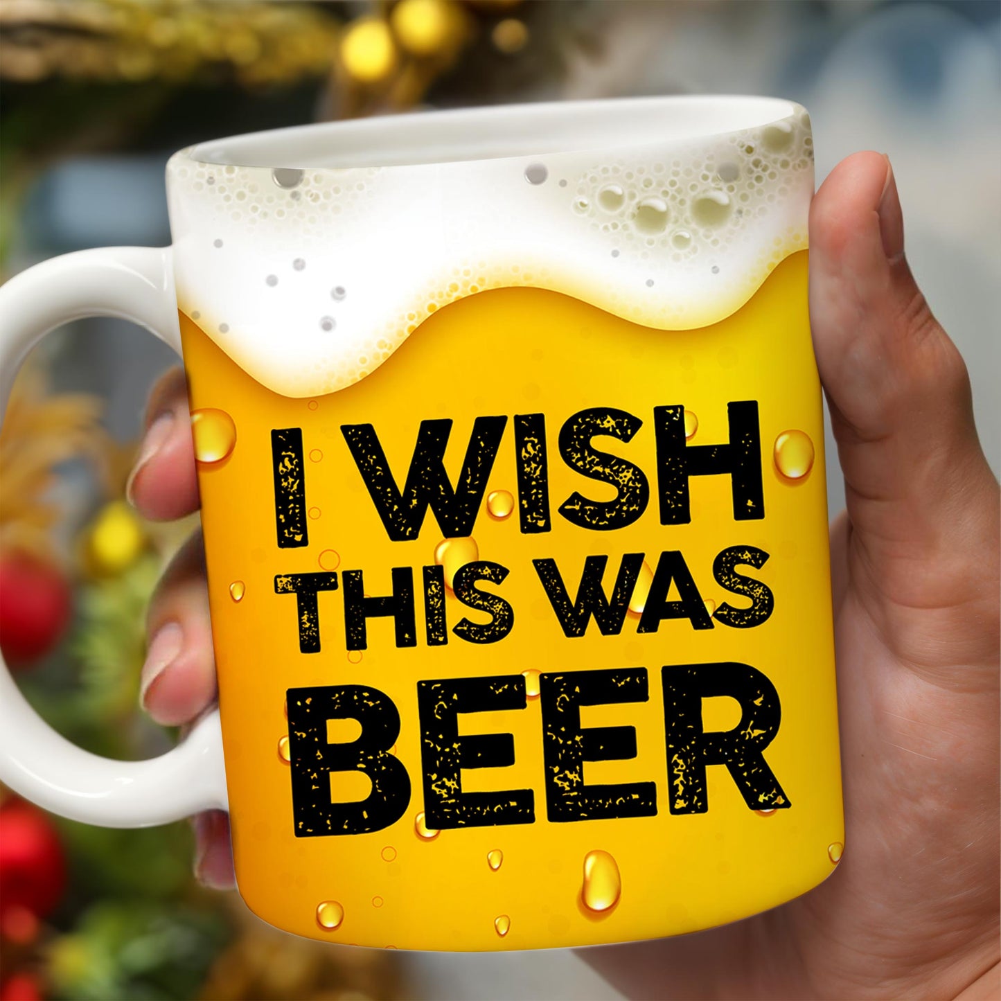 I Wish This Was Beer Mug Design - Personalized Custom Coffee Mug - BST122_MG