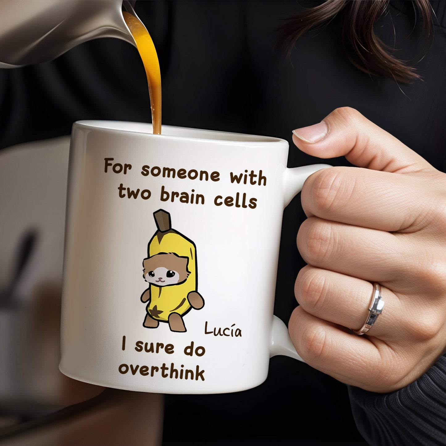 Overthinking Sloth Banana Humor Mug - Personalized Custom Coffee Mug - BST131_MG