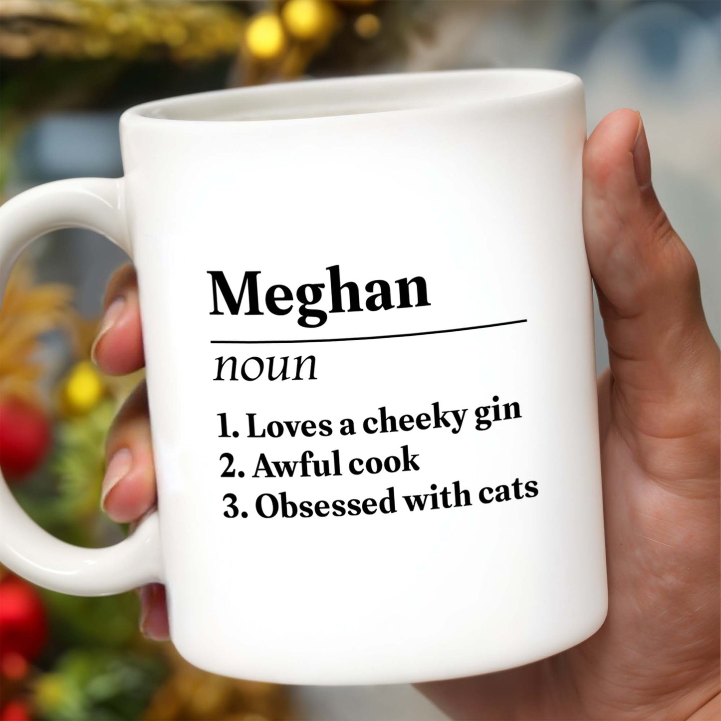Loves A Cheeky Gin, Awful Cook, Obsessed With Cats Mug - Personalized Custom Coffee Mug - BST132_MG