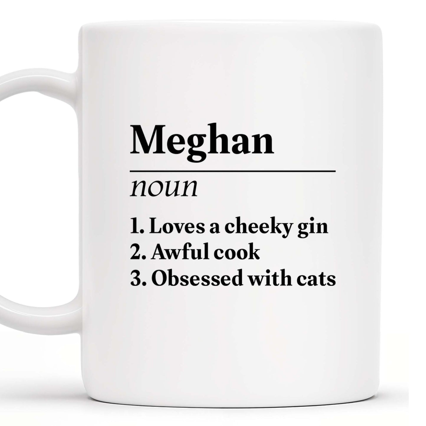 Loves A Cheeky Gin, Awful Cook, Obsessed With Cats Mug - Personalized Custom Coffee Mug - BST132_MG
