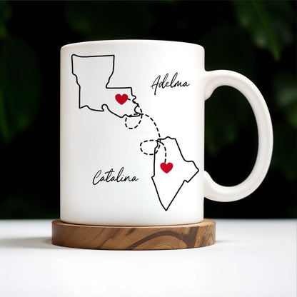 I Effing Miss You So Much With State Outlines Mug - Personalized Custom Coffee Mug - BST134_MG
