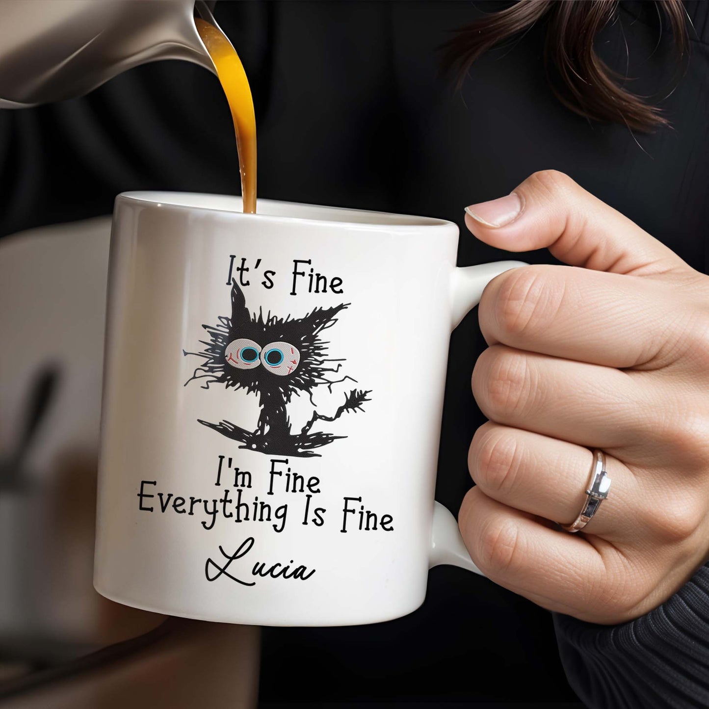 It's Fine, I'm Fine, Everything Is Fine Cartoon Character - Personalized Custom Coffee Mug - BST136_MG