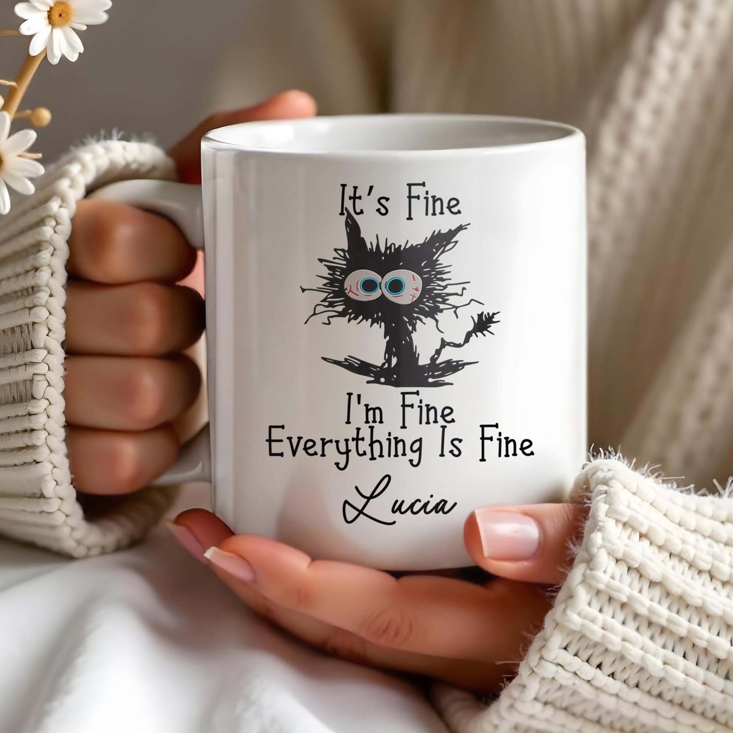 It's Fine, I'm Fine, Everything Is Fine Cartoon Character - Personalized Custom Coffee Mug - BST136_MG