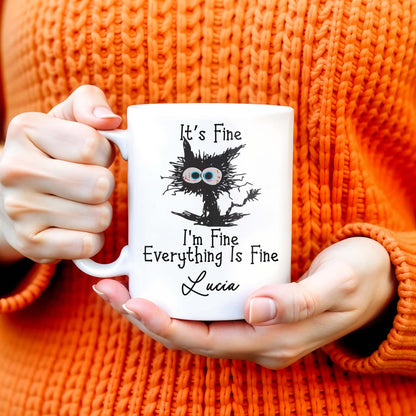 It's Fine, I'm Fine, Everything Is Fine Cartoon Character - Personalized Custom Coffee Mug - BST136_MG