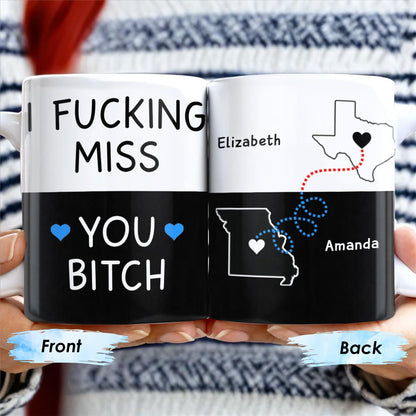 I Miss You So Much, Long-Distance Friendship Mug - Personalized Custom Coffee Mug - BST138_MG