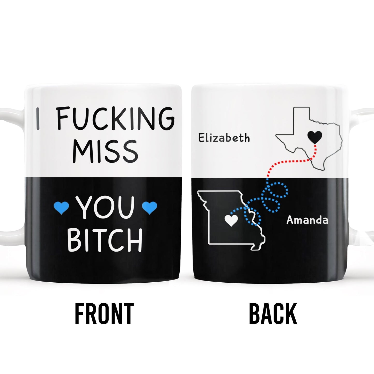 I Miss You So Much, Long-Distance Friendship Mug - Personalized Custom Coffee Mug - BST138_MG