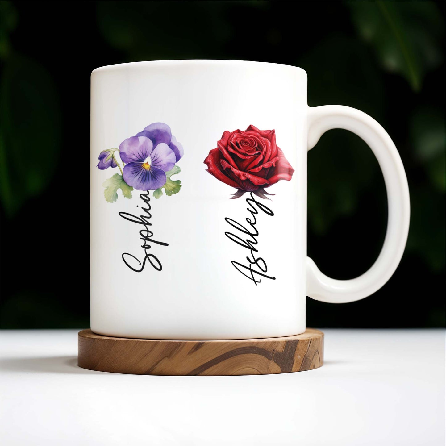 A Friend Is God's Way Of Making Sure We Never Walk Alone Mug With Rose And Pansy - Personalized Custom Coffee Mug - BST140_MG