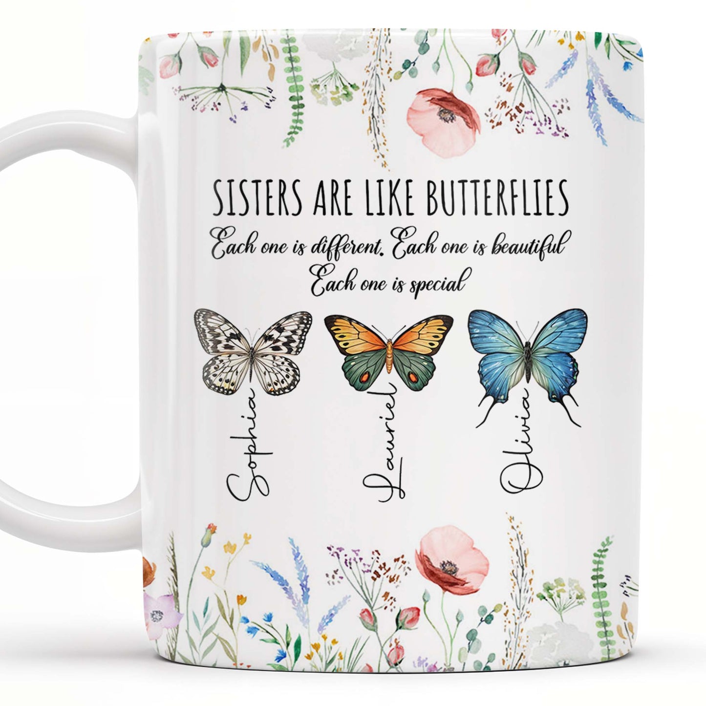 Sisters Are Like Butterflies Beautiful And Special - Personalized Custom Coffee Mug - BST146_MG