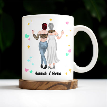 The Bestie Mug With Two Girls Design - Personalized Custom Coffee Mug - BST149_MG