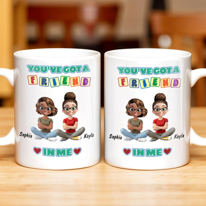 You've Got A Friend In Me, Cartoon Characters and Hearts - Personalized Custom Coffee Mug - BST157_MG