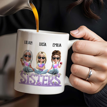 Sisters, Avatars And Flowers - Personalized Custom Coffee Mug - BST160_MG