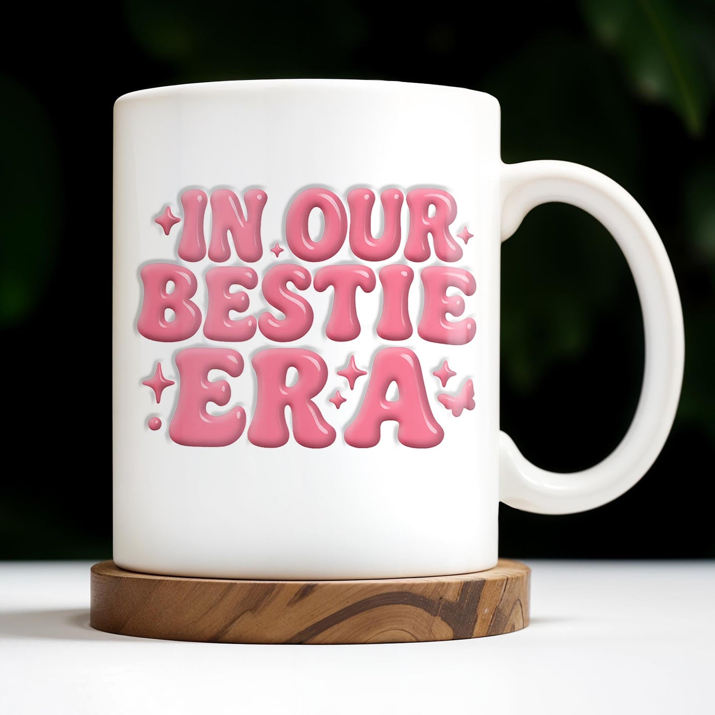 In Our Bestie Era, Hearts And Animated Female Characters - Personalized Custom Coffee Mug - BST172_MG