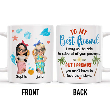 To My Best Friend, Tropical Friendship Promise - Personalized Custom Coffee Mug - BST183_MG