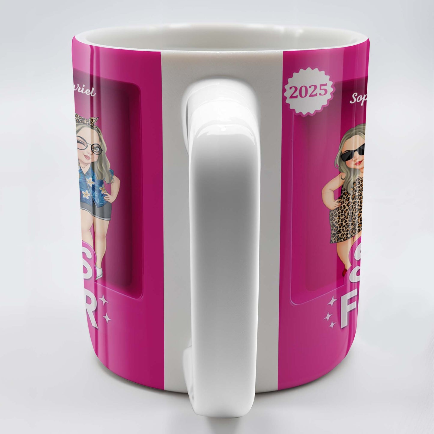 Besties Forever With Cartoon Figures And Stars - Personalized Custom Coffee Mug - BST227_MG