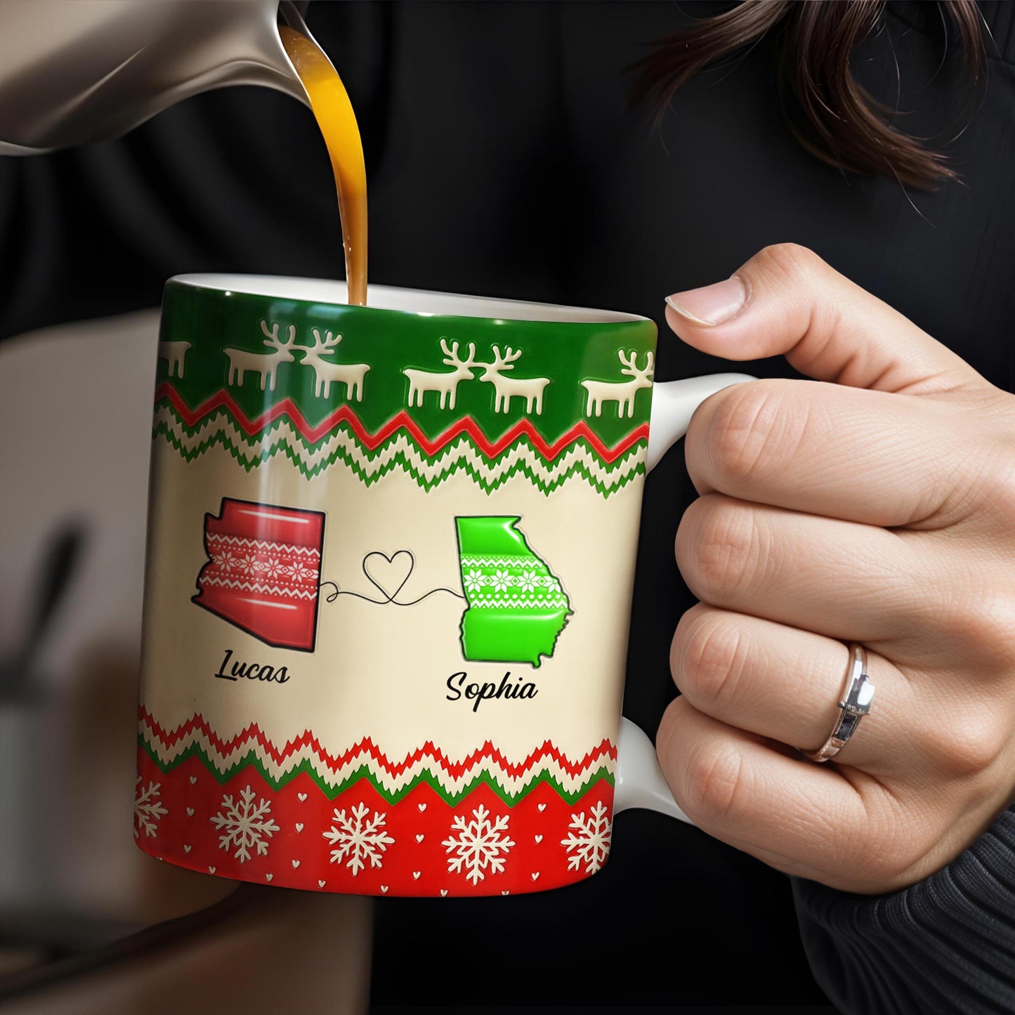 Besties Forever Christmas Sweater Design - Personalized Custom Coffee Mug - BST421_MG