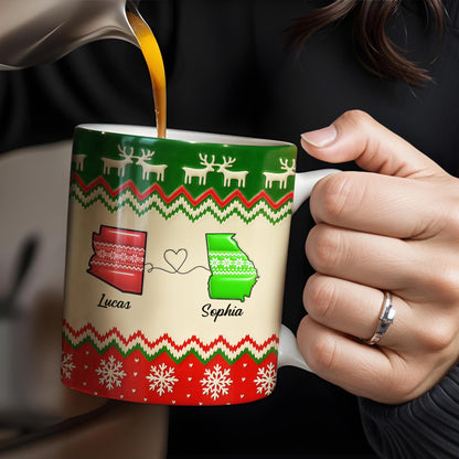 Besties Forever Christmas Sweater Design - Personalized Custom Coffee Mug - BST421_MG