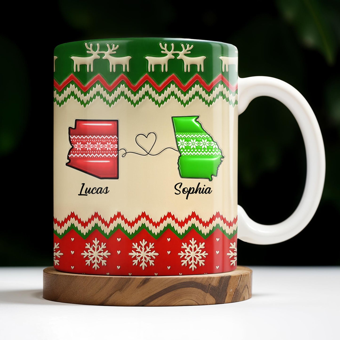 Besties Forever Christmas Sweater Design - Personalized Custom Coffee Mug - BST421_MG