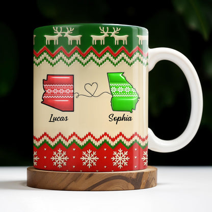 Besties Forever Christmas Sweater Design - Personalized Custom Coffee Mug - BST421_MG