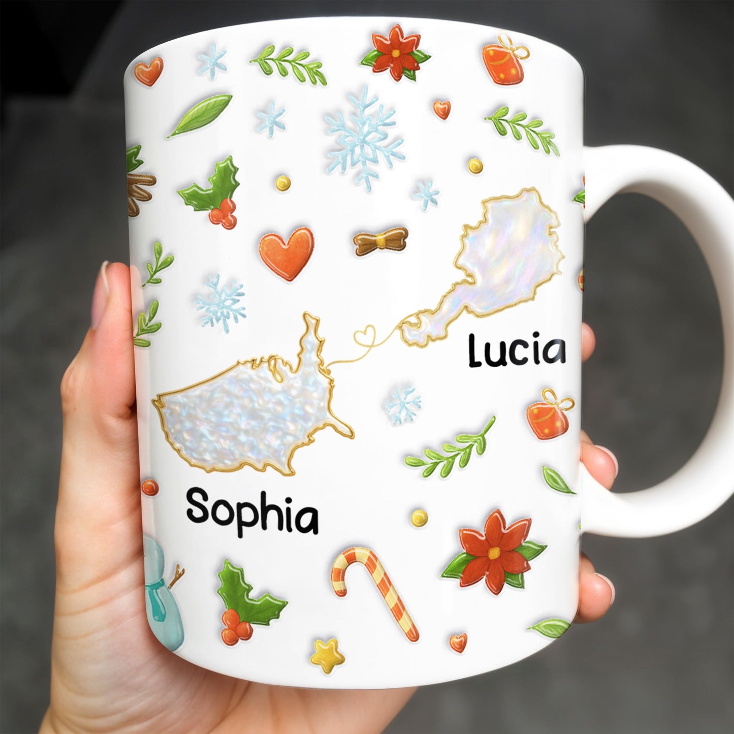 You Seriously Live Too Far, Countries Map And Hearts Design - Personalized Custom Coffee Mug - BST422_MG