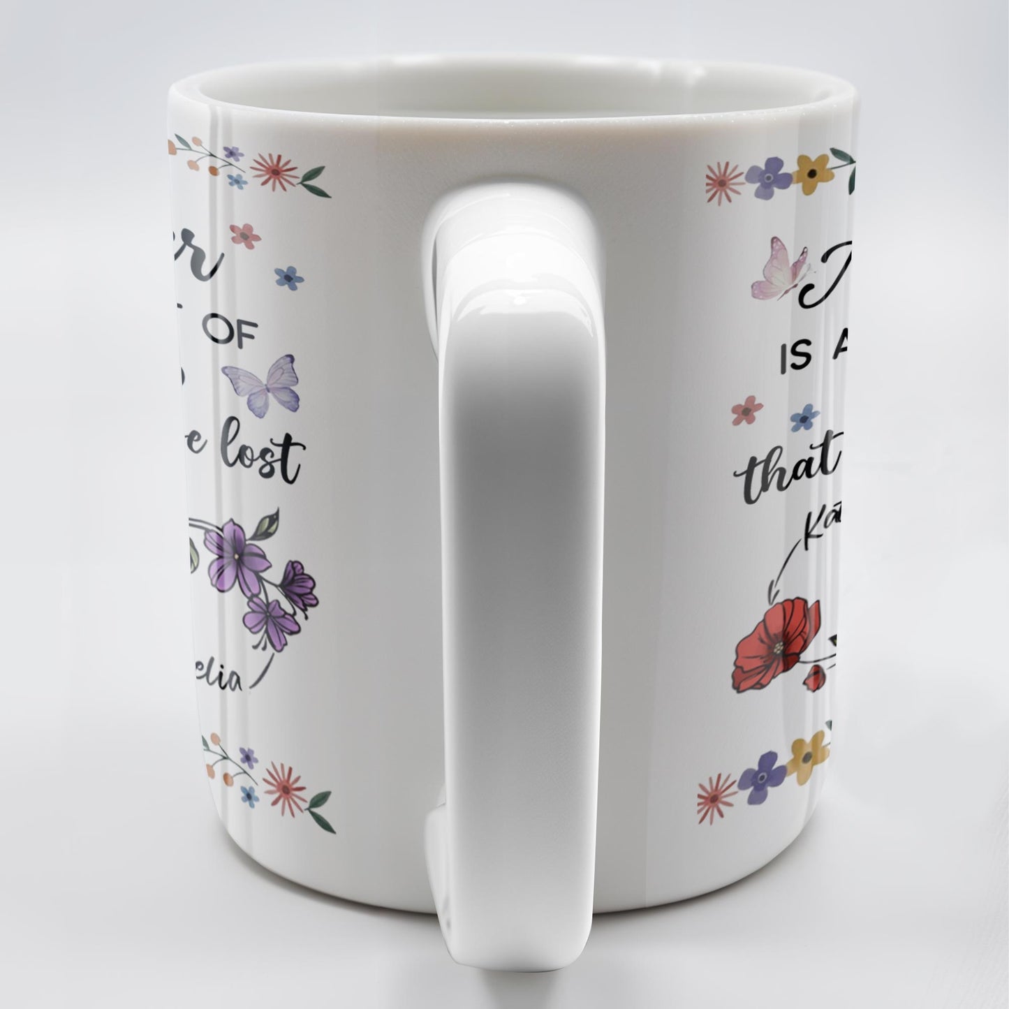A Sister Is A Little Bit Of Childhood With Flowers And Butterfly - Personalized Custom Coffee Mug - BST436_MG