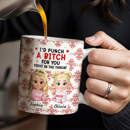 I'd Punch A [Censored] For You, Cartoon Girls With Ice Cream - Personalized Custom Coffee Mug - BST470_MG