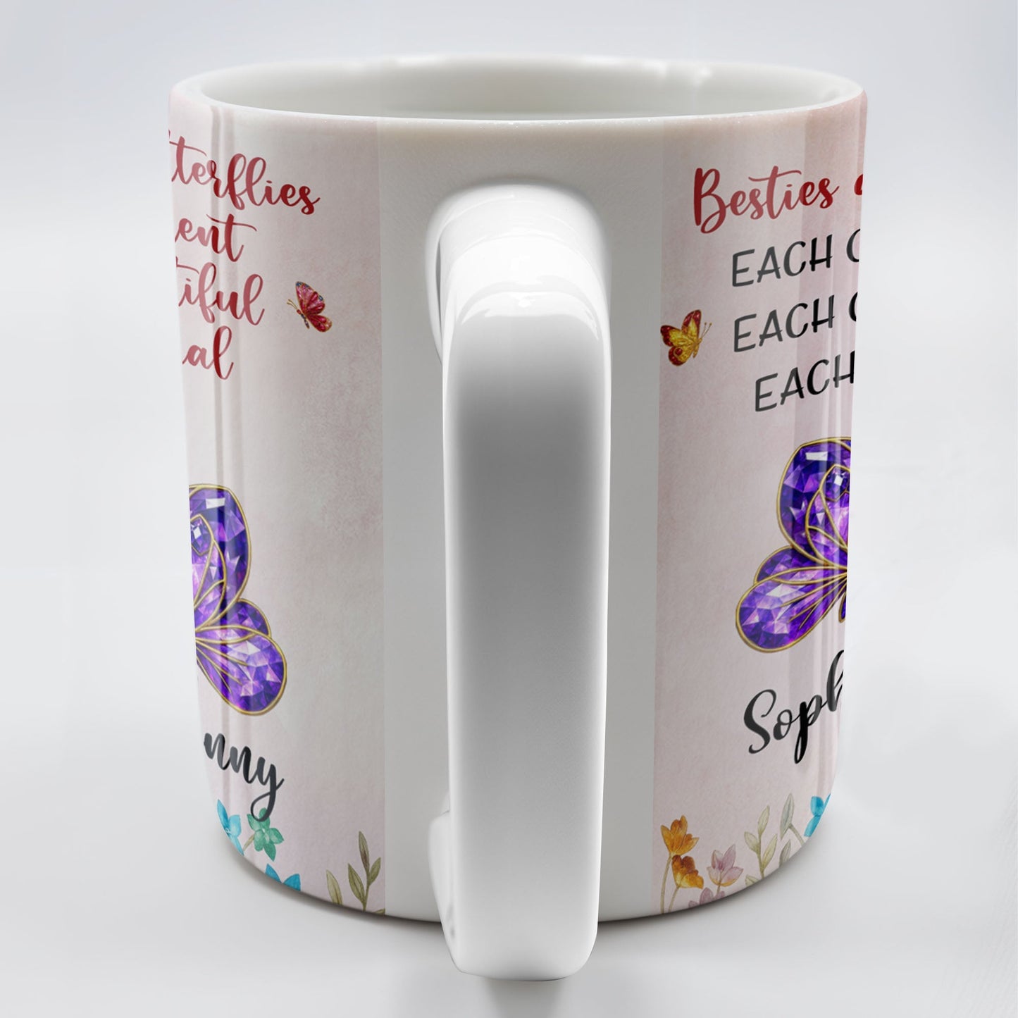 Besties Are Like Butterflies, Beautiful And Special - Personalized Custom Coffee Mug - BST483_MG