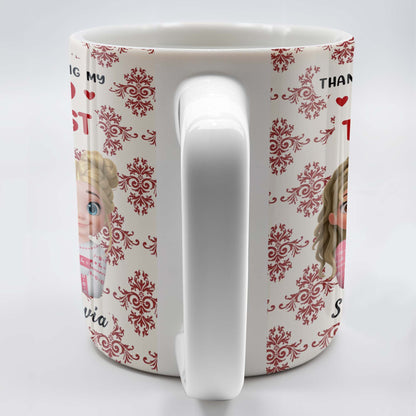 Thank You For Being My Unpaid Therapist With Cartoon Girls - Personalized Custom Coffee Mug - BST492_MG