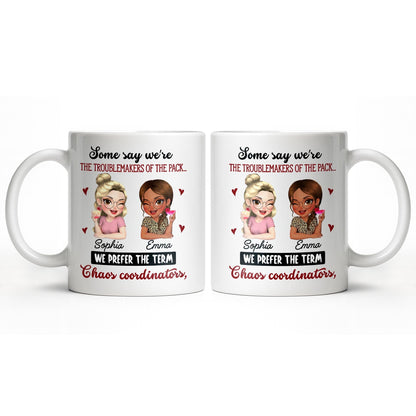 Chaos Coordinators, Cartoon Characters And Hearts - Personalized Custom Coffee Mug - BST494_MG