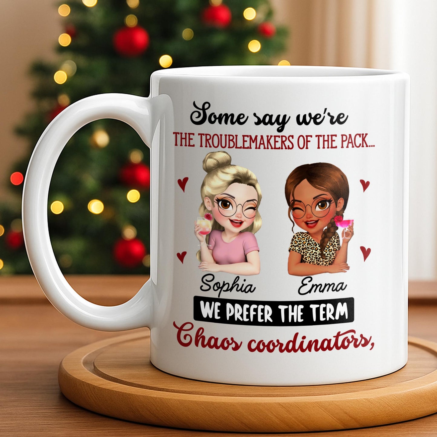 Chaos Coordinators, Cartoon Characters And Hearts - Personalized Custom Coffee Mug - BST494_MG