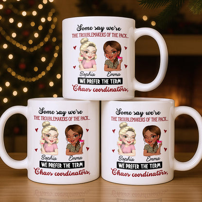 Chaos Coordinators, Cartoon Characters And Hearts - Personalized Custom Coffee Mug - BST494_MG