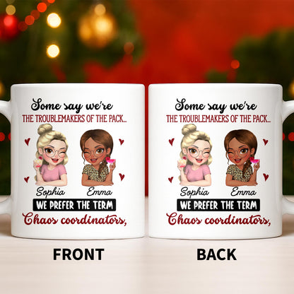 Chaos Coordinators, Cartoon Characters And Hearts - Personalized Custom Coffee Mug - BST494_MG