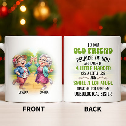 Celebrate Timeless Friendships With Joyful Elderly Women - Personalized Custom Coffee Mug - BST507_MG