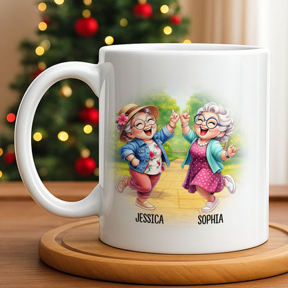 Celebrate Timeless Friendships With Joyful Elderly Women - Personalized Custom Coffee Mug - BST507_MG