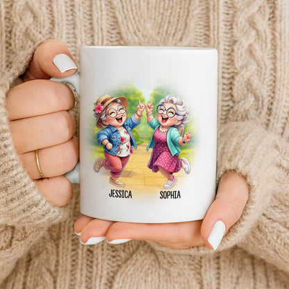 Celebrate Timeless Friendships With Joyful Elderly Women - Personalized Custom Coffee Mug - BST507_MG