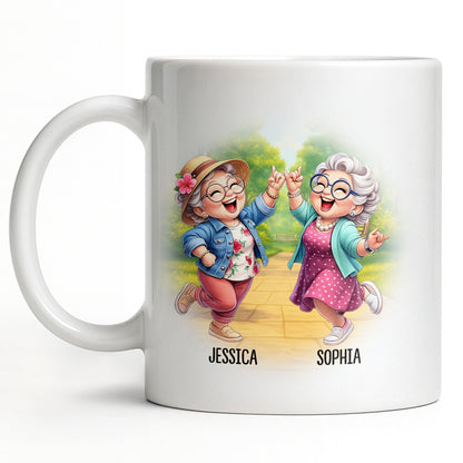 Celebrate Timeless Friendships With Joyful Elderly Women - Personalized Custom Coffee Mug - BST507_MG