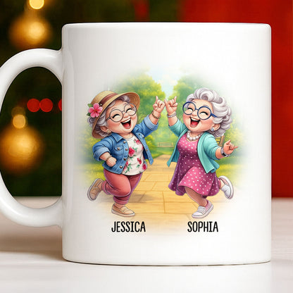 Celebrate Timeless Friendships With Joyful Elderly Women - Personalized Custom Coffee Mug - BST507_MG