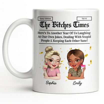 Celebrating Another Year Of Friendship And Laughter - Personalized Custom Coffee Mug - BST521_MG