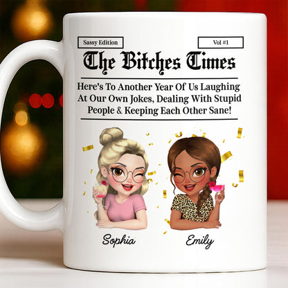 Celebrating Another Year Of Friendship And Laughter - Personalized Custom Coffee Mug - BST521_MG